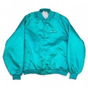 Vintage West Ark Turquoise Satin Jacket Santa Cruz River Rigz Grumpy Mens 4X 90s